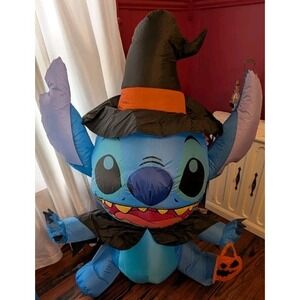 Disney's Stitch Halloween Inflatable Yard Decor with LED Lights Blue blow up 54"